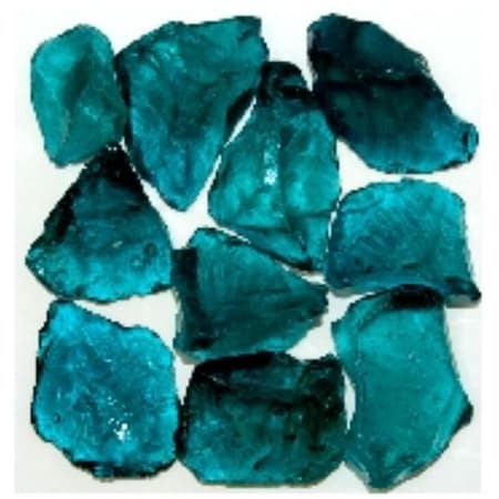 American Specialty Glass Recycled Chunky Glass, Teal - Medium - 0.5-1 in. - 50 lbs LTEALZZM-50